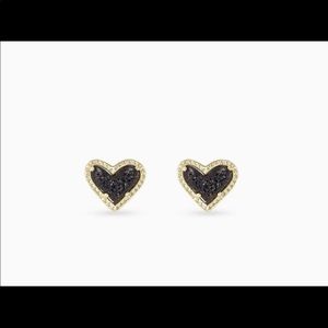 Kendra Scott Ari gold & black heart earrings NEW